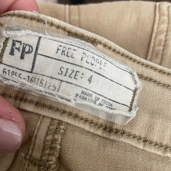 Free People tan trousers with black patches size 4 - Picture 3 of 6